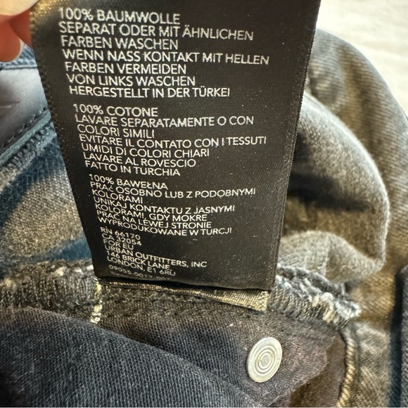 BDG Size 25W 32L Wide Leg Puddle 100% Cotton High Rise Black Patchwork Jeans - Picture 8 of 14